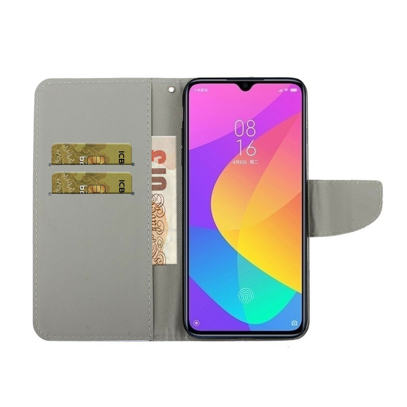 Xiaomi Redmi 9 Kleurrijke Bloem Strap Case