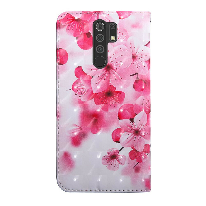 Xiaomi Redmi 9 Roze Bloem Hoesje