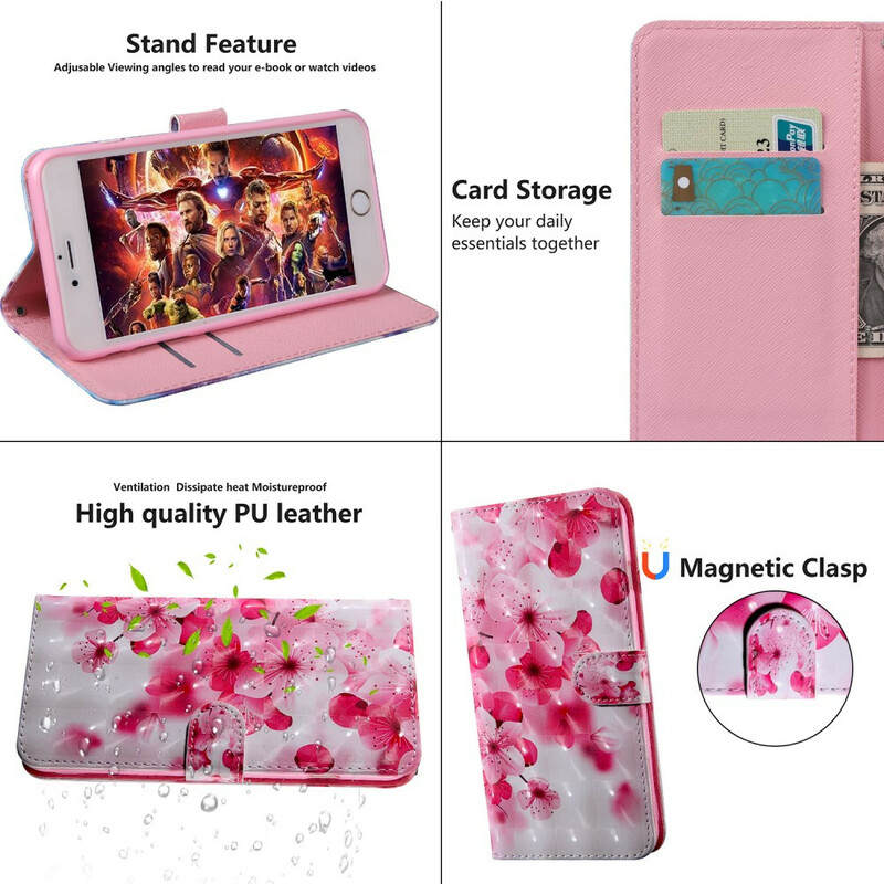 Xiaomi Redmi 9 Roze Bloem Hoesje