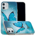 iPhone 12 Vlinder Hoesje Blauw Fluoriserend