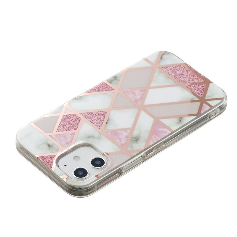 Case iPhone 12 Marble Geometrie Gekleurde 2