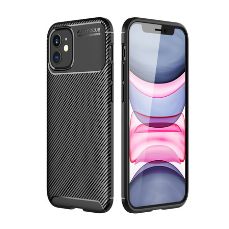 iPhone 12 Flexibele Koolstofvezel Textuur Hoesje