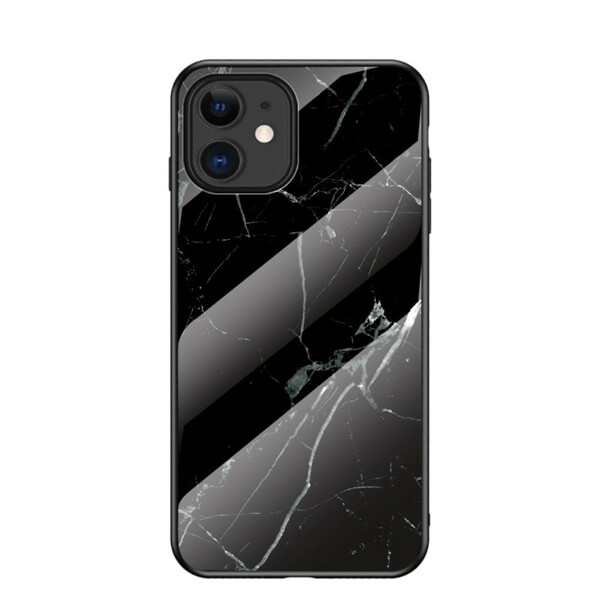 iPhone 12 geval marmeren kleuren gehard glas