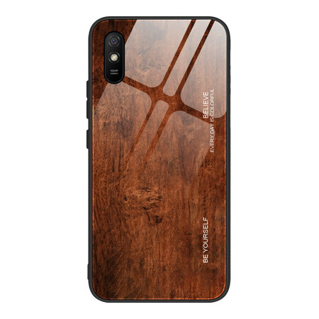 Xiaomi Redmi 9S Gehard Glazen Hoesje Hout Ontwerp