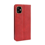 Flip cover iPhone 12 Pro Max leer effect Vintage stijlvol