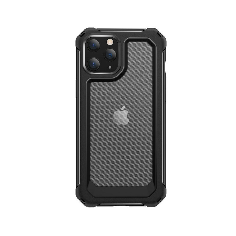 iPhone 12 Pro Max duidelijk koolstofvezel textuur case