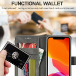 Beschermhoes voor iPhone 12 Pro Max LC.IMEEKE Leder effect