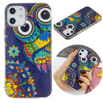 Case iPhone 12 Max / 12 Pro Uil Mandala Fluorescerende