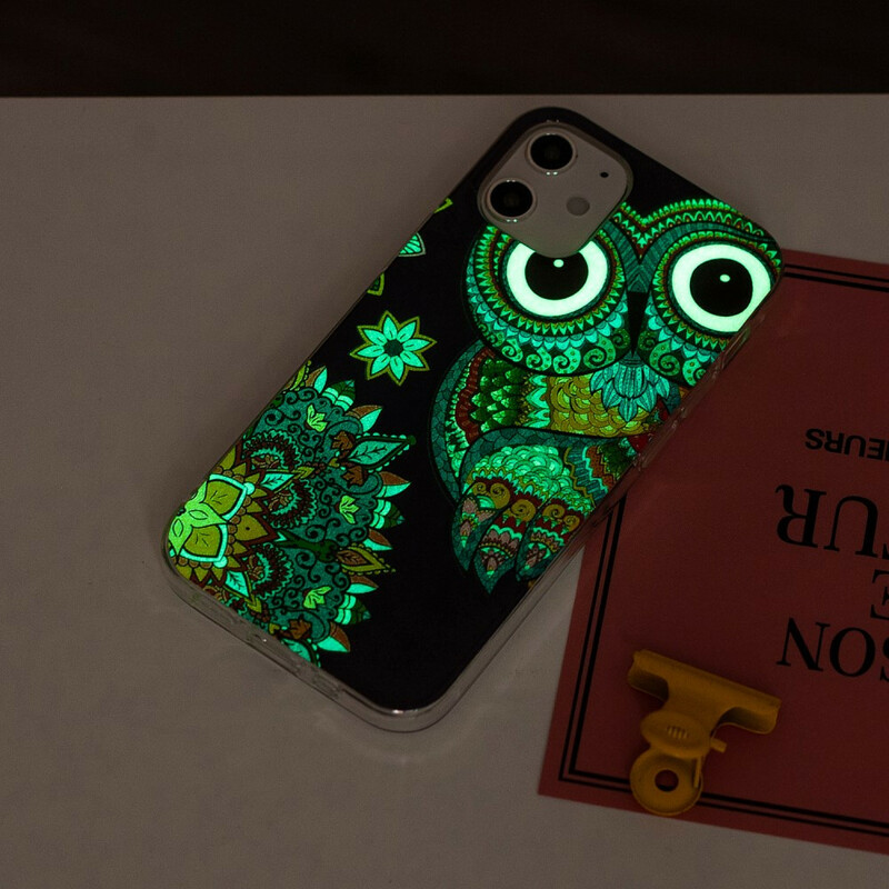 Case iPhone 12 Max / 12 Pro Uil Mandala Fluorescerende