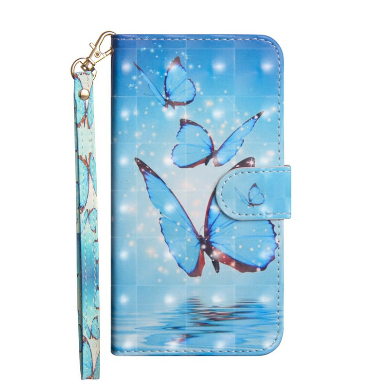 Beschermhoesje voor iPhone 12 Max / 12 Pro Licht Spot Blauw Vlinders