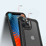 iPhone 12 Max / 12 Pro duidelijk Carbon Fiber textuur geval