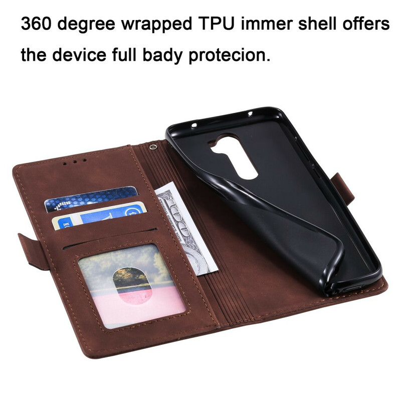 Xaiomi Redmi 9 tweekleurige kunstlederen hoesje met versterkte contouren Xaiomi Redmi 9 tweekleurige kunstlederen hoesje met versterkte contouren