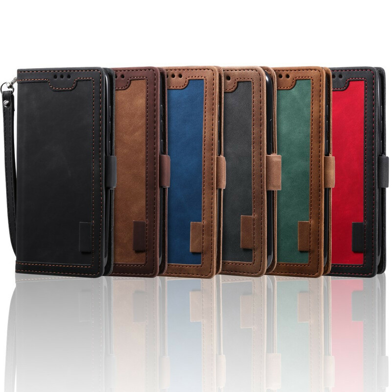 Xaiomi Redmi 9 tweekleurige kunstlederen hoesje met versterkte contouren Xaiomi Redmi 9 tweekleurige kunstlederen hoesje met versterkte contouren