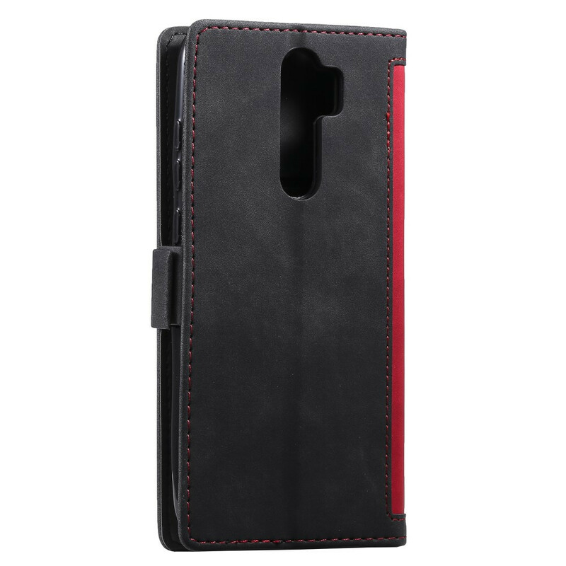 Xaiomi Redmi 9 tweekleurige kunstlederen hoesje met versterkte contouren