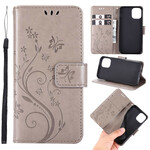 Case iPhone 12 Vlinders en Bloemen Lanyard