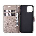 Case iPhone 12 Vlinders en Bloemen Lanyard