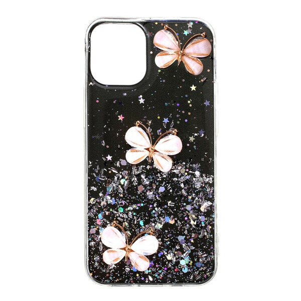 Hoesje iPhone 12 Max / 12 Pro Glitter 3D Vlinders