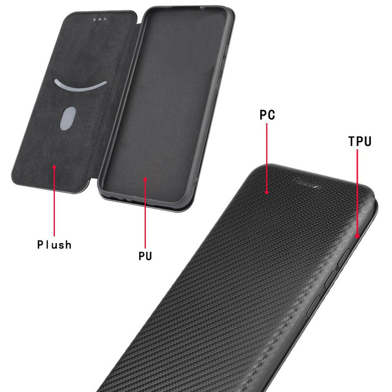 Flip Cover iPhone 12 Max / 12 Pro Koolstofvezel