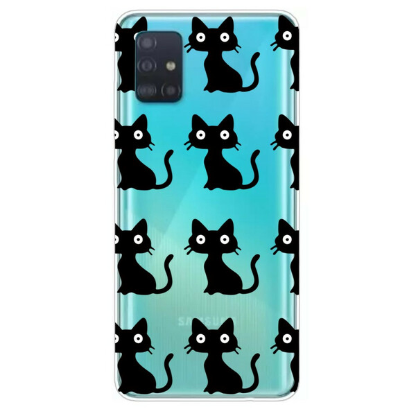 Samsung Galaxy A31 Hoesje Meerdere Zwarte Katten