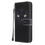 Samsung Galaxy A31 zwart kat oog riemen geval Samsung Galaxy A31 zwart kat oog riemen geval