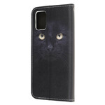 Samsung Galaxy A31 zwart kat oog riemen geval Samsung Galaxy A31 zwart kat oog riemen geval