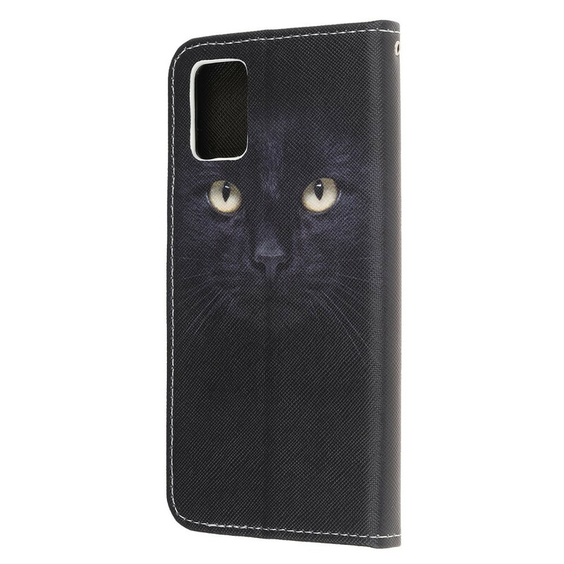 Samsung Galaxy A31 zwart kat oog riemen geval Samsung Galaxy A31 zwart kat oog riemen geval
