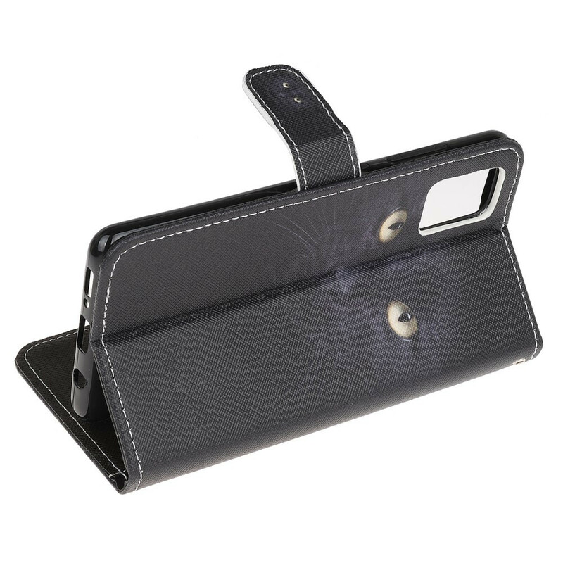 Samsung Galaxy A31 zwart kat oog riemen geval Samsung Galaxy A31 zwart kat oog riemen geval