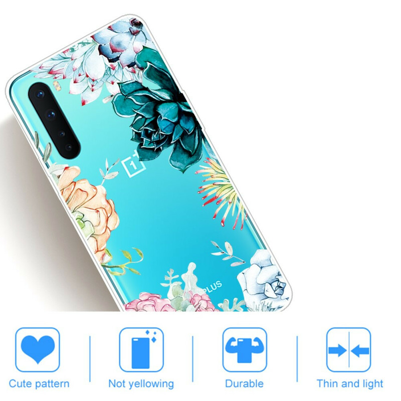 OnePlus North heldere aquarel bloem case
