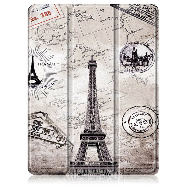 Smart Case iPad Air 10.9" (2020) Retro Eiffeltoren met stylus houder