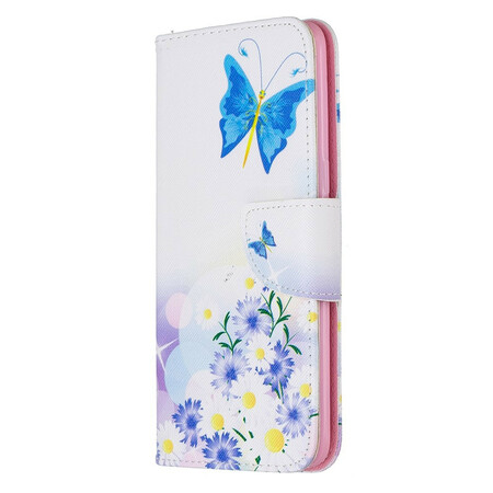 Samsung Galaxy A10s Hoesje Beschilderde Vlinders en Bloemen