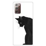 Samsung Galaxy Note 20 Cover Peinzende Zwarte Kat