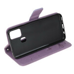 Samsung Galaxy M21 Vlinders en Bloemen Koord Hoesje