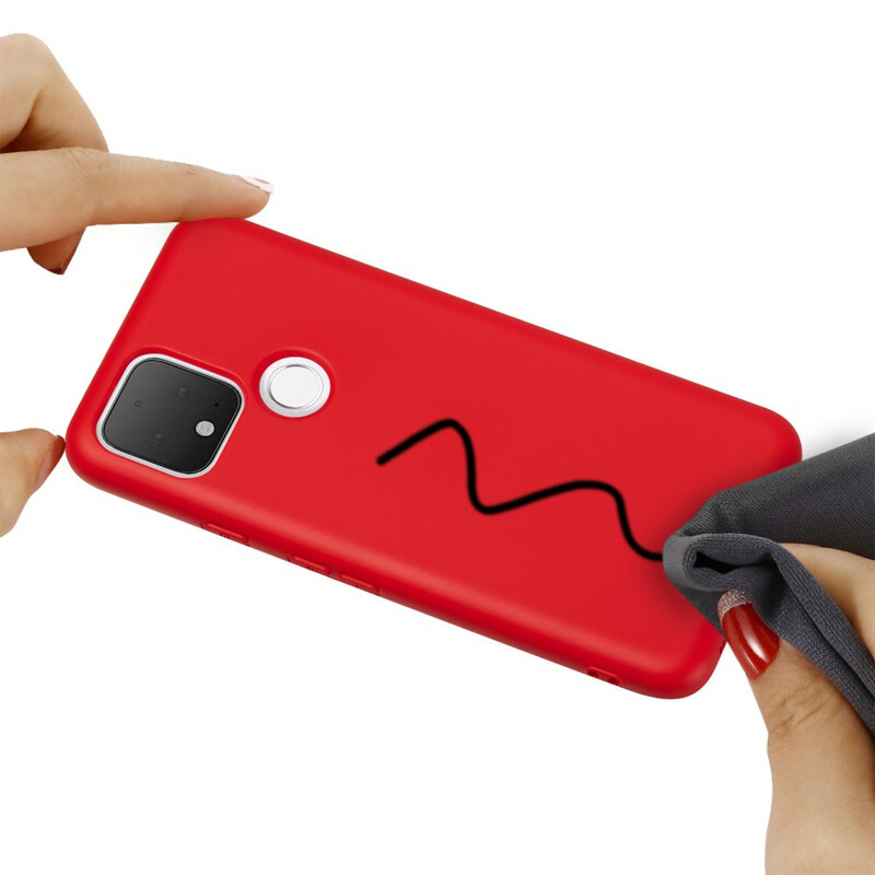 Google Pixel 5 Hoesje Vloeibaar Silicone Ontwerp