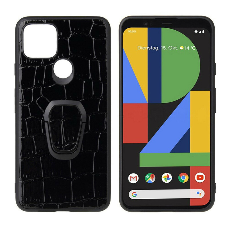 Google Pixel 5 Cover krokodil stijl ring staan