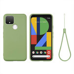 Google Pixel 4A 5G Hoesje Liquid Silicone Design met riem