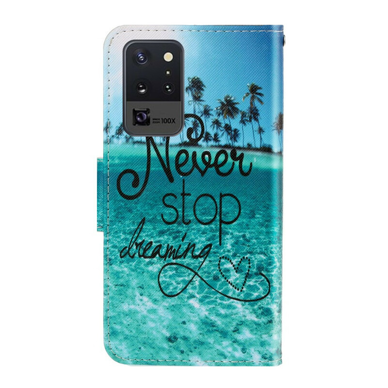 Samsung Galaxy Note 20 Ultra Hoesje Never Stop Dreaming Navy