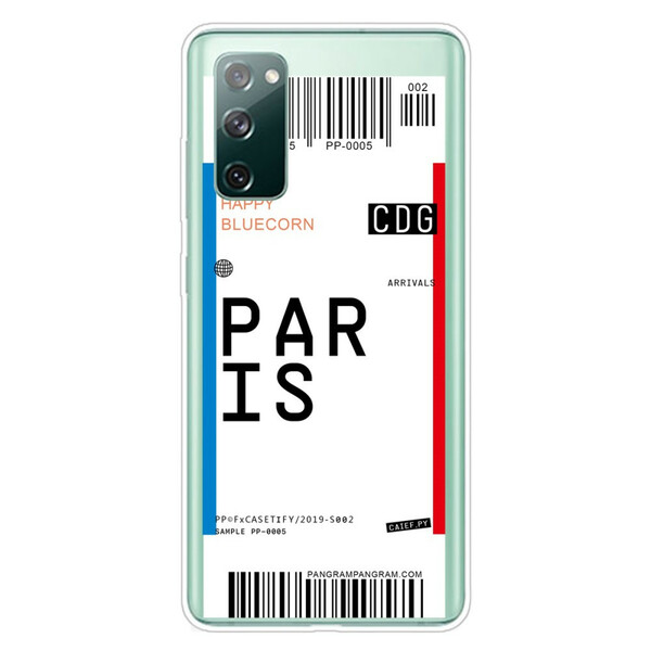 Samsung Galaxy S20 FE Case Boarding Pass naar Parijs