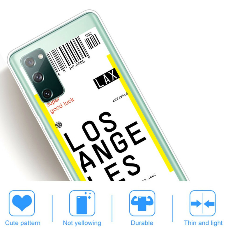 Samsung Galaxy S20 FE Case Boarding Pass naar Los Angeles