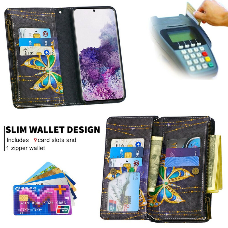 Samsung Galaxy S20 Hoesje met Vlinder Rits Pocket