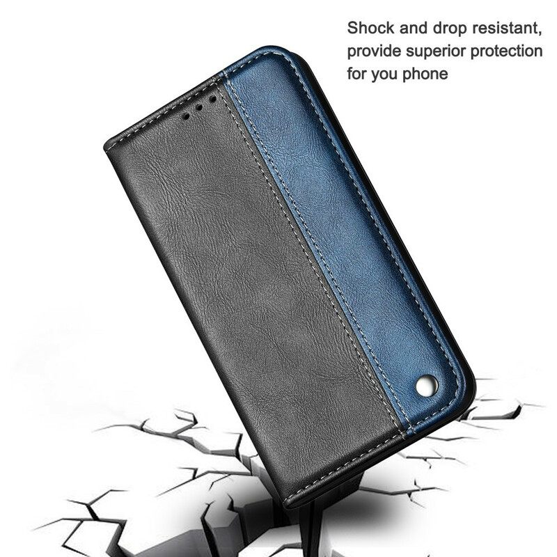Flip cover Samsung Galaxy S20 Ultra Tweekleurig Leder Effect