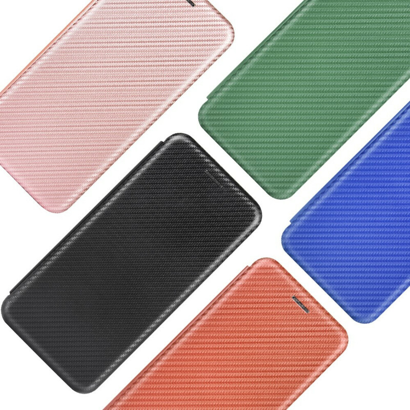 Flip Cover Xiaomi Redmi 9C Silicone Carbon gekleurde