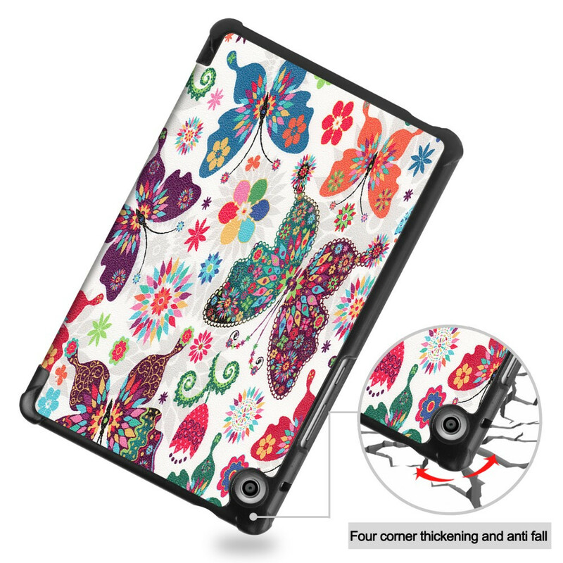 Smart Case Huawei MatePad T 8 Vlinders en Bloemen Retro
