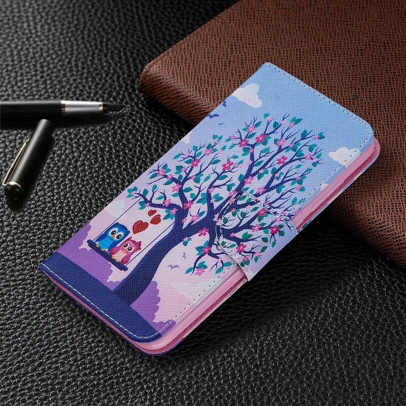 Xiaomi Redmi Note 9 Case Uilen op de schommel