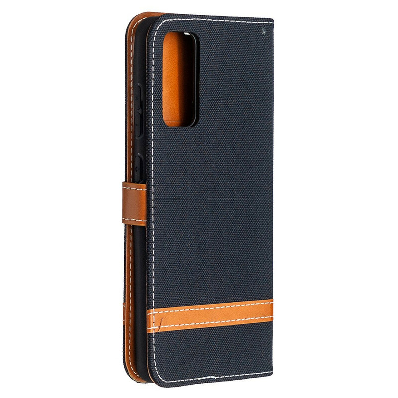 Samsung Galaxy S20 FE stof en leer effect riem case