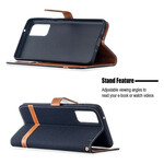 Samsung Galaxy S20 FE stof en leer effect riem case