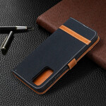 Samsung Galaxy S20 FE stof en leer effect riem case