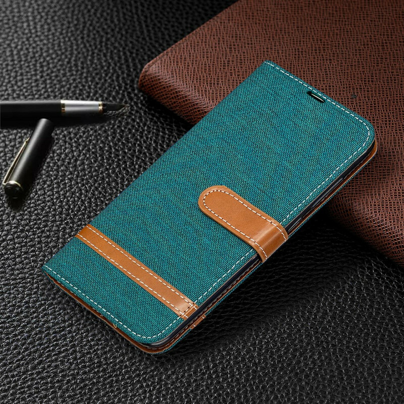 Xiaomi redmi Note 9 stof en leer effect case