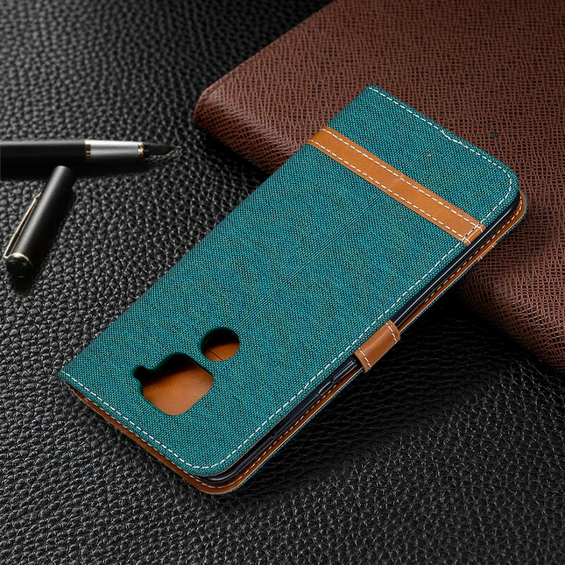 Xiaomi redmi Note 9 stof en leer effect case