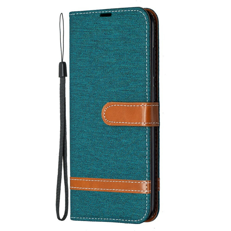 Xiaomi redmi Note 9 stof en leer effect case