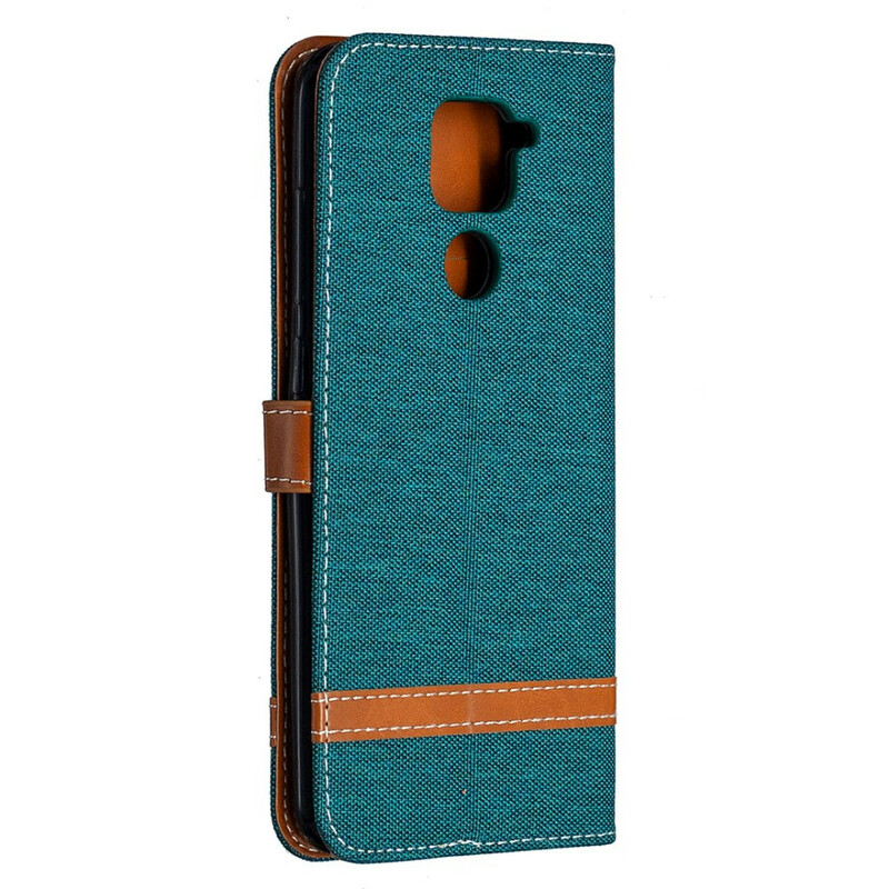 Xiaomi redmi Note 9 stof en leer effect case